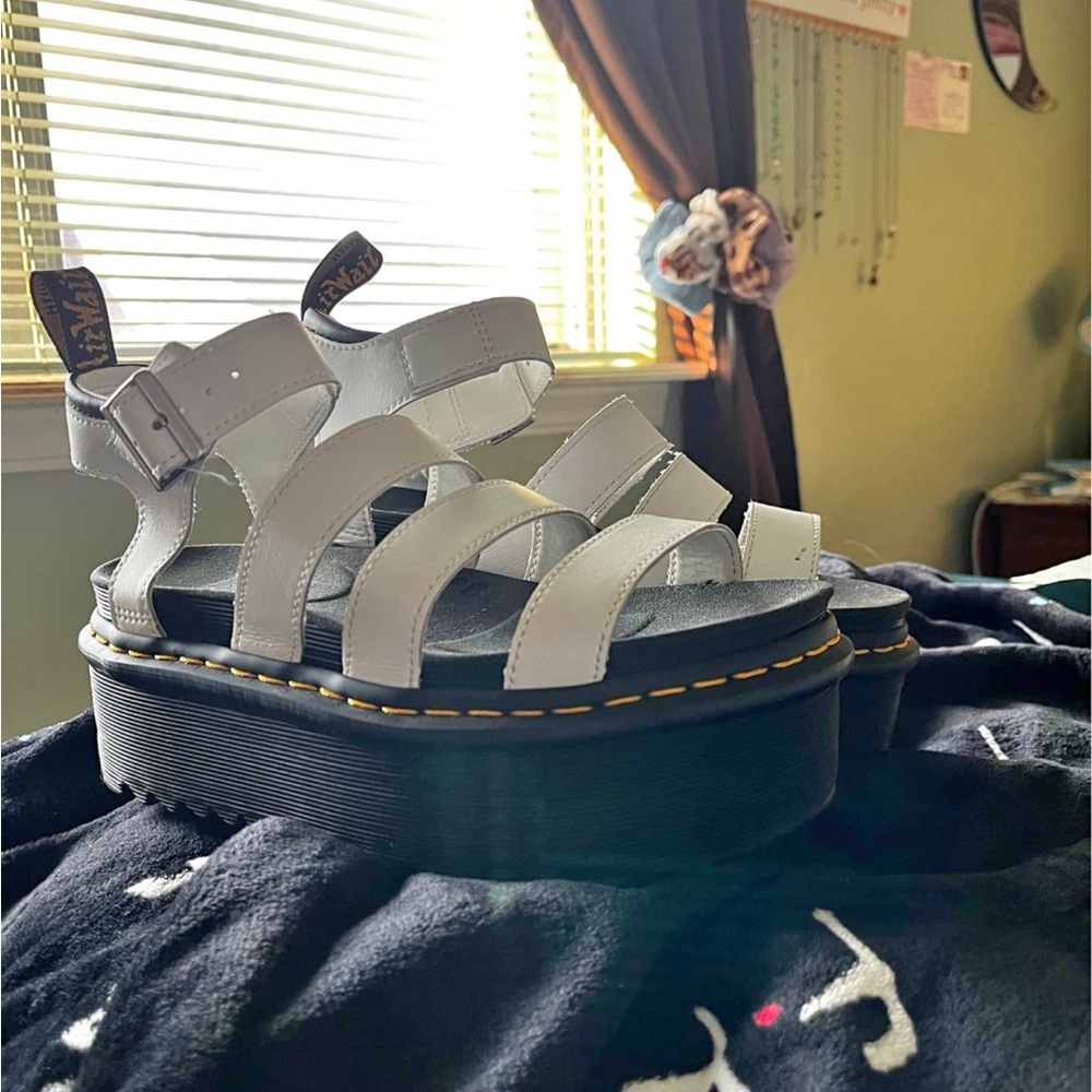 Dr. Martens White Platform Sandals